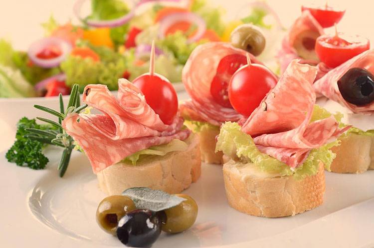 Reception avec charcuterie